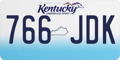 KY license plate 766JDK