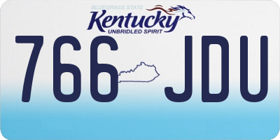 KY license plate 766JDU