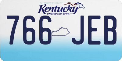 KY license plate 766JEB