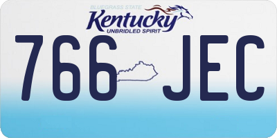 KY license plate 766JEC