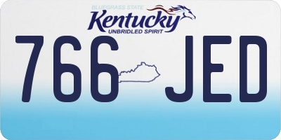 KY license plate 766JED