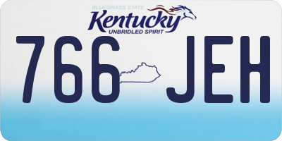 KY license plate 766JEH