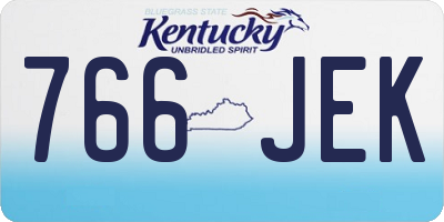KY license plate 766JEK
