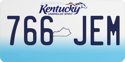 KY license plate 766JEM