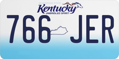 KY license plate 766JER