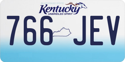 KY license plate 766JEV