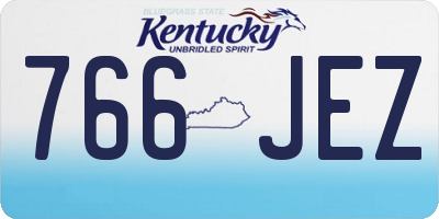 KY license plate 766JEZ