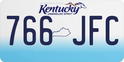 KY license plate 766JFC