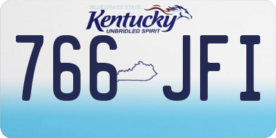 KY license plate 766JFI