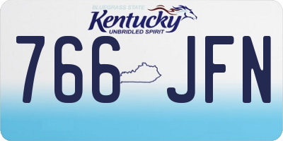 KY license plate 766JFN