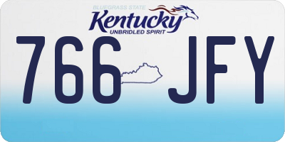 KY license plate 766JFY