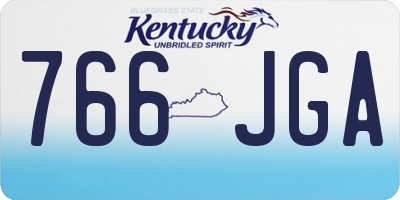 KY license plate 766JGA