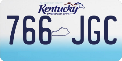 KY license plate 766JGC
