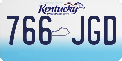 KY license plate 766JGD