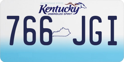 KY license plate 766JGI