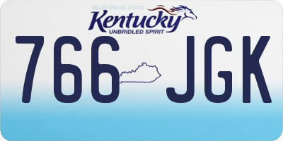 KY license plate 766JGK