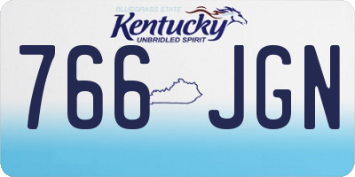 KY license plate 766JGN