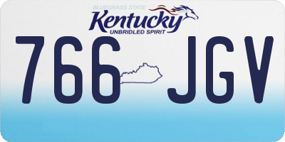 KY license plate 766JGV