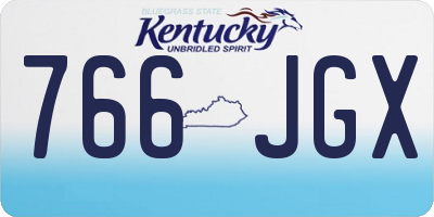 KY license plate 766JGX