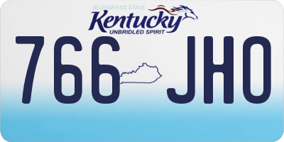 KY license plate 766JHO