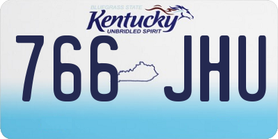 KY license plate 766JHU
