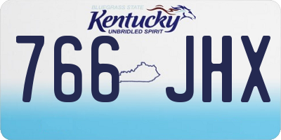 KY license plate 766JHX