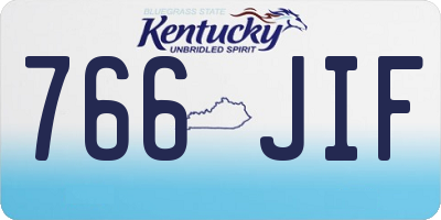 KY license plate 766JIF