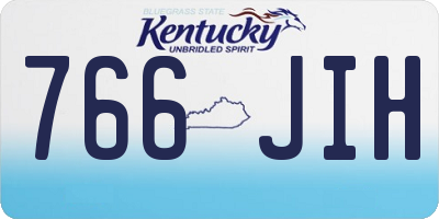 KY license plate 766JIH