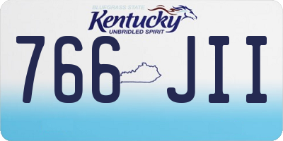 KY license plate 766JII