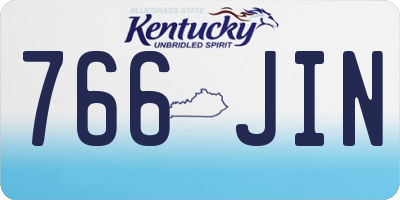 KY license plate 766JIN