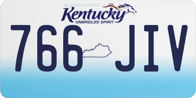 KY license plate 766JIV