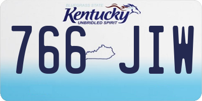 KY license plate 766JIW