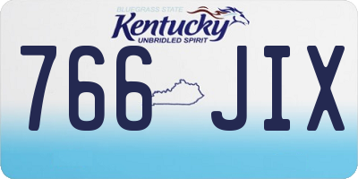 KY license plate 766JIX