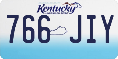 KY license plate 766JIY