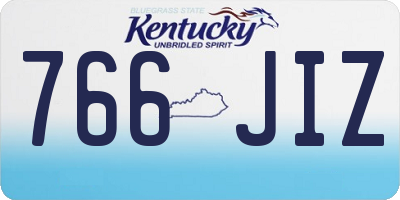 KY license plate 766JIZ