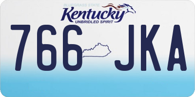 KY license plate 766JKA