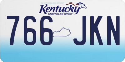 KY license plate 766JKN