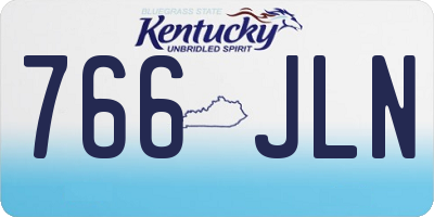 KY license plate 766JLN