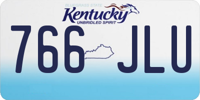 KY license plate 766JLU