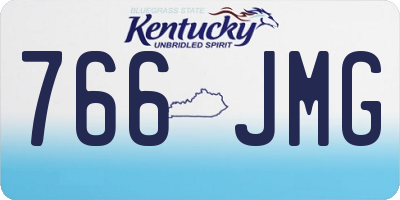 KY license plate 766JMG