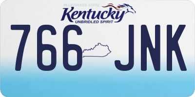 KY license plate 766JNK