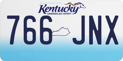 KY license plate 766JNX