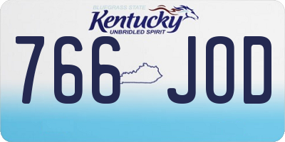 KY license plate 766JOD