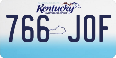 KY license plate 766JOF