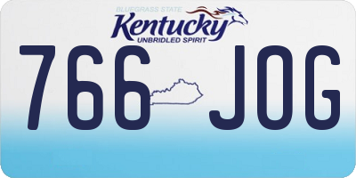 KY license plate 766JOG