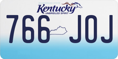 KY license plate 766JOJ