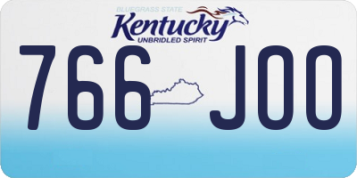 KY license plate 766JOO