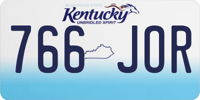 KY license plate 766JOR