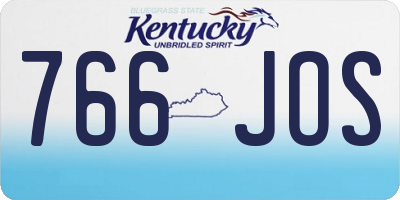 KY license plate 766JOS