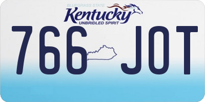 KY license plate 766JOT